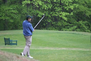 Baylor Club Golf Hogan Hudgins tees off