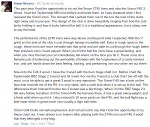 srixon ambassador testimonial