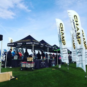 champ spikes tent setup