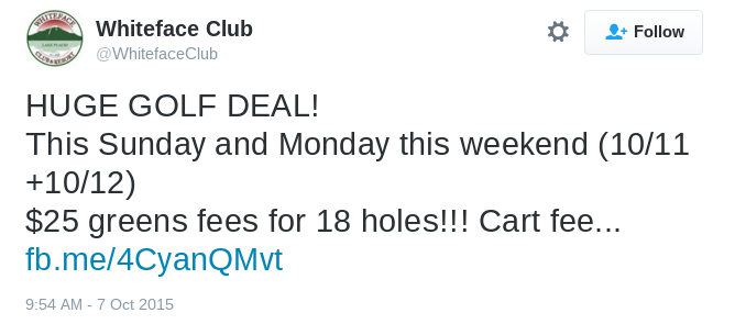 golf course on social media