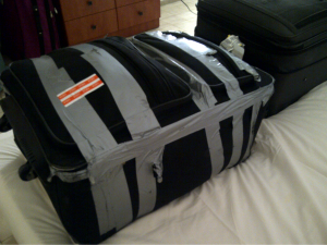 duct taped golf travel bag