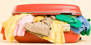 overflowing suitcase