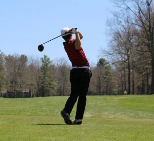 college golfer tee shot golf swing
